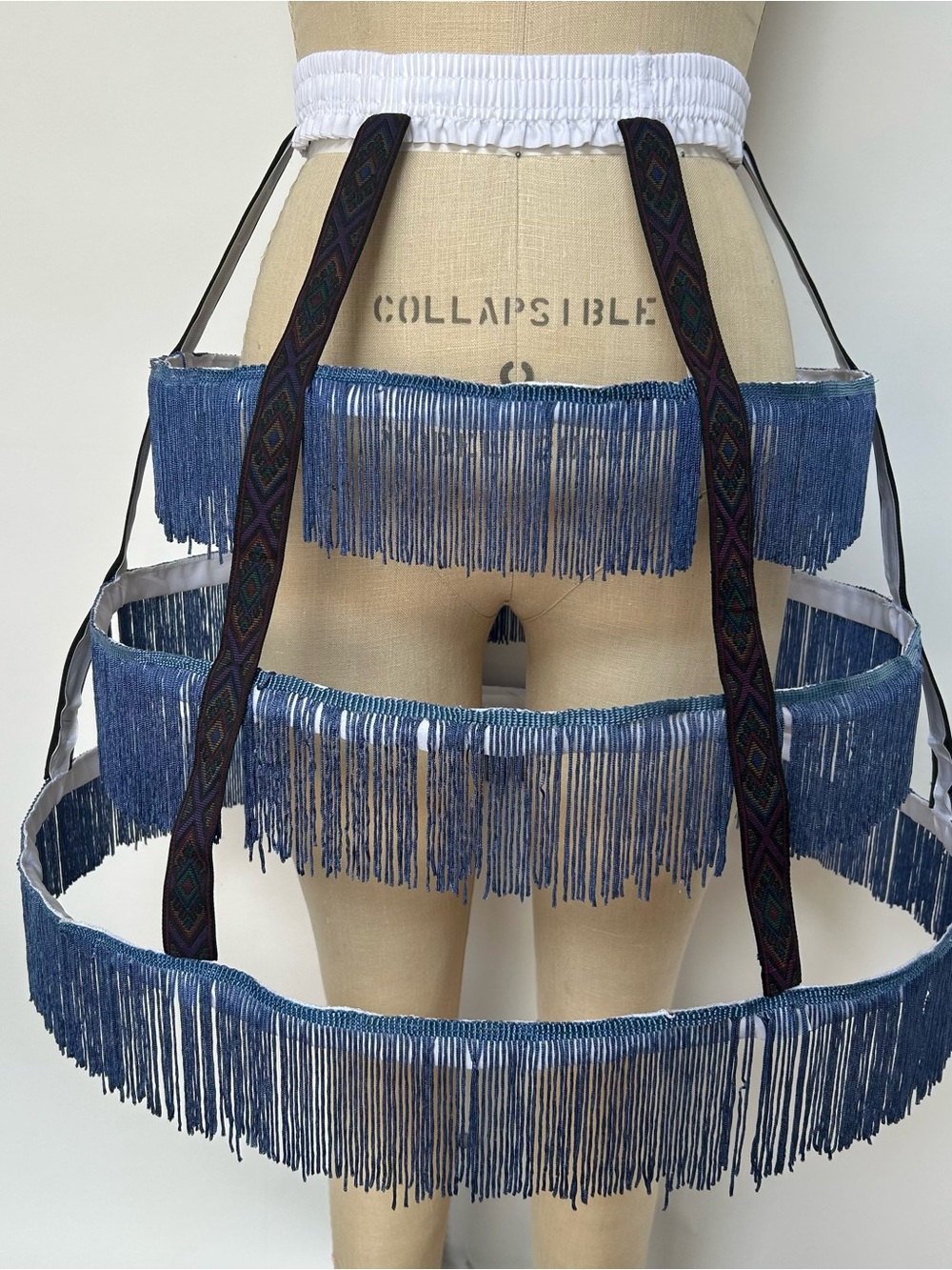 Blue Fringe Hoop Crinoline Skirt